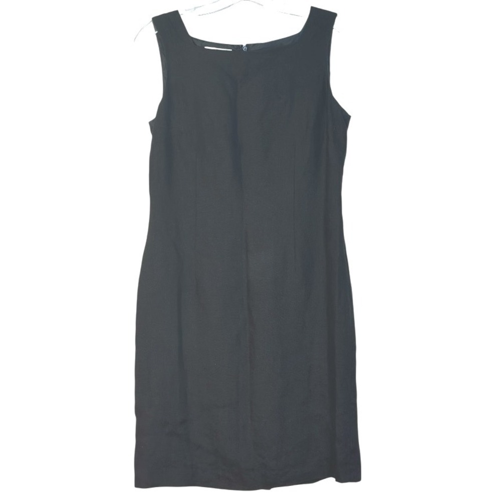 Talbots‎ Irish Linen Sheath Dress Sleeveless Lined Career Classic Black 8